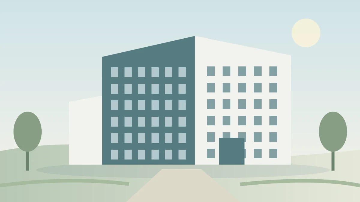 Healthcare building architectural illustration
