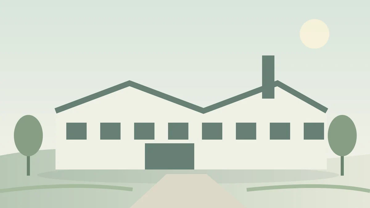 Industrial campus architectural illustration