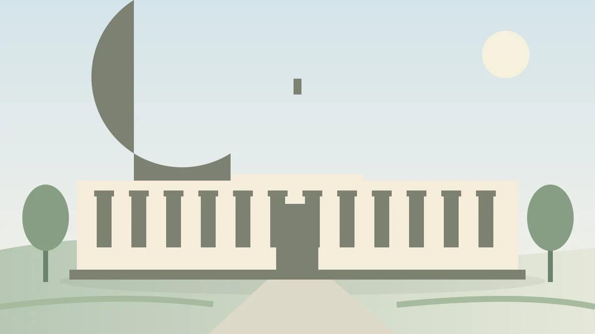 Legislative building architectural illustration