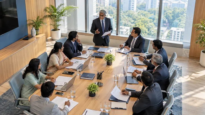Company members attend an annual meeting