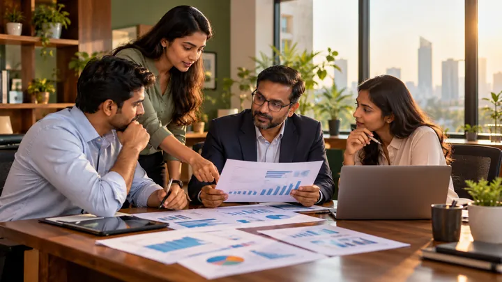 Business charts and performance reports