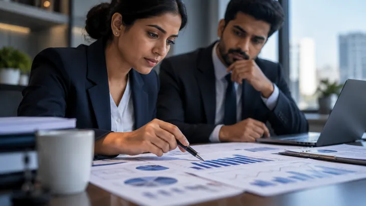 Business charts and performance reports