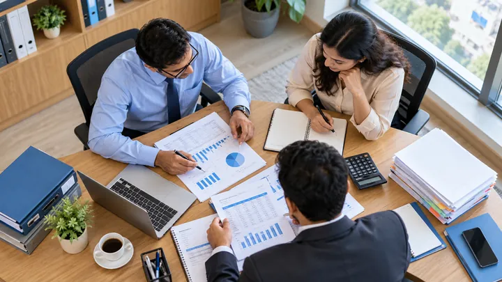 Corporate financial audit paperwork