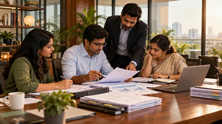 Corporate financial audit paperwork
