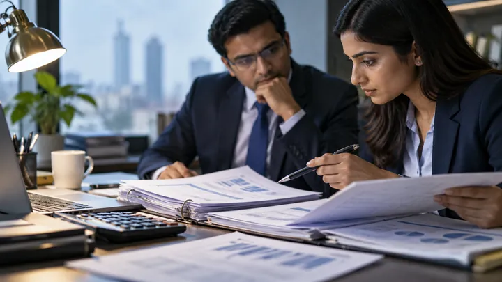 Corporate financial audit paperwork