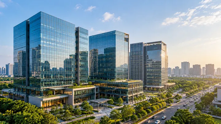 Modern corporate glass towers