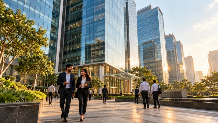 Modern corporate glass towers
