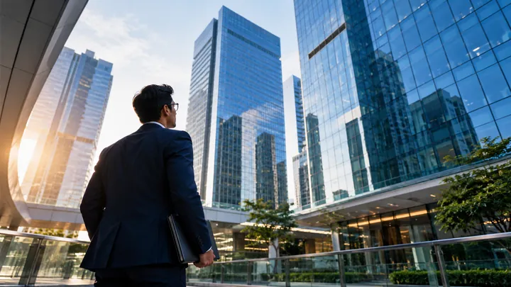 Modern corporate glass towers