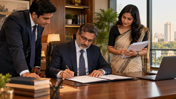 Director signs important corporate documents