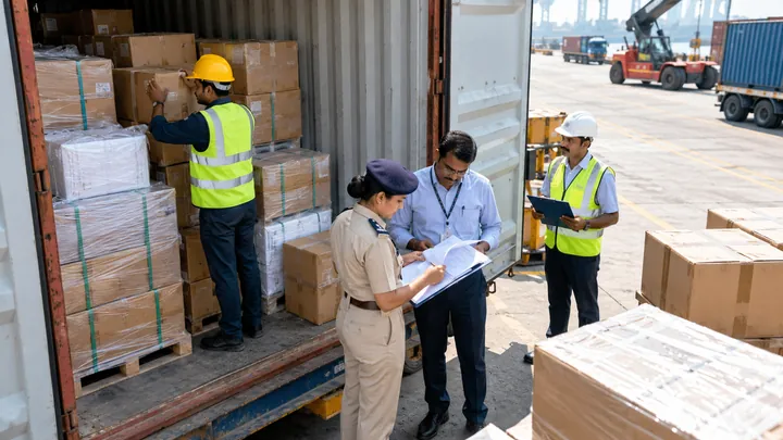 Import consignment inspected with customs documentation