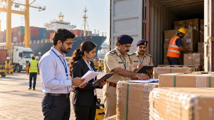 Import consignment inspected with customs documentation