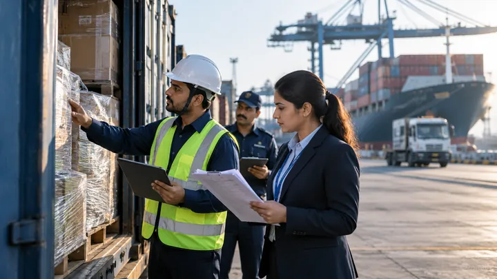 Import consignment inspected with customs documentation