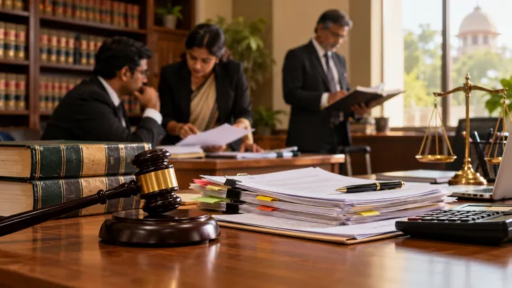 Tax legal papers and a judge gavel