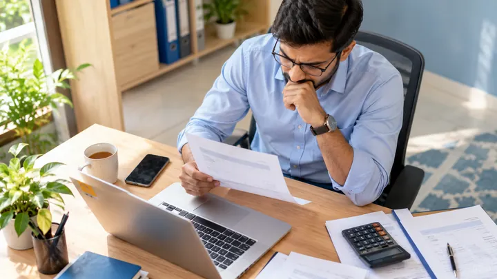 Professional reviews a tax notice