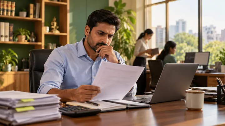 Professional reviews a tax notice
